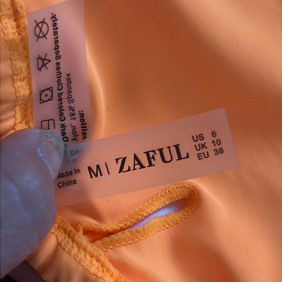 ZAFUL Electric Orange & Neon Blue String BIKINI Women’s Size 6 TOP & BOTTOM SWIM - Picture 3 of 9